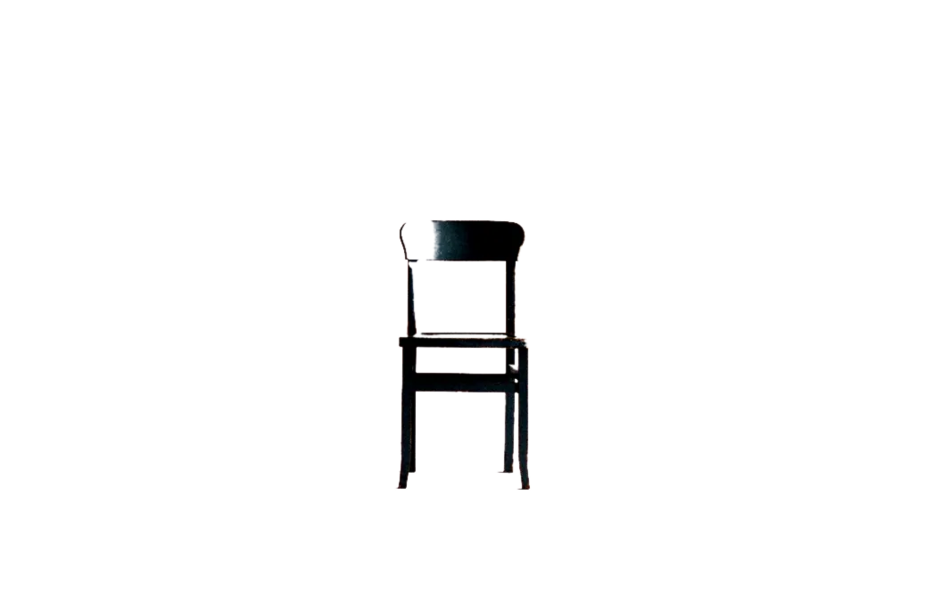The chair with its background removed, revealing transparency.